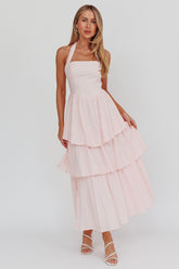 Shaya Tiered Ruffle Maxi Dress Pink
